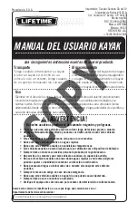 Предварительный просмотр 3 страницы Lifetime KAYAK Owner'S Manual