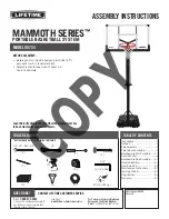 Предварительный просмотр 1 страницы Lifetime MAMMOTH 90734 Assembly Instructions Manual