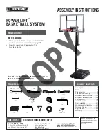 Preview for 1 page of Lifetime POWER LIFT 90682 Assembly Instructions Manual