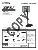 Предварительный просмотр 1 страницы Lifetime POWER LIFT 90757 Assembly Instructions Manual