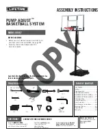 Lifetime PUMP ADJUST 90487 Assembly Instructions Manual предпросмотр