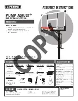 Preview for 1 page of Lifetime PUMP ADJUST 90602 Assembly Instructions Manual