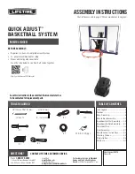 Lifetime QUICK ADJUST 90518 Assembly Instructions Manual предпросмотр