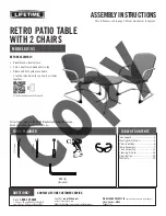 Lifetime RETRO PATIO 60193 Assembly Instructions Manual предпросмотр