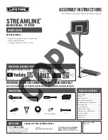 Предварительный просмотр 1 страницы Lifetime STREAMLINE 90670 Assembly Instructions Manual