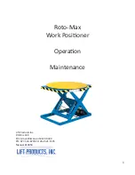 Lift Products Roto-Max Operation & Maintenance Manual preview