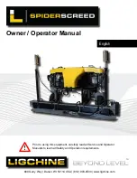 Предварительный просмотр 1 страницы Ligchine SPIDERSCREED Owner'S/Operator'S Manual