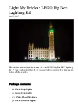 LIGHT MY BRICKS LEGO Big Ben Lighting Kit Manual preview