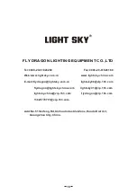 Предварительный просмотр 20 страницы Light Sky S600 SPOT User Manual