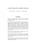 Preview for 2 page of Light Wave Light Wave Saber Bass User Manual