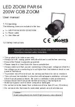 Предварительный просмотр 1 страницы Light4Me LED ZOOM PAR 64 200W COB ZOOM User Manual