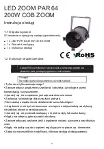 Предварительный просмотр 6 страницы Light4Me LED ZOOM PAR 64 200W COB ZOOM User Manual