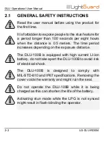 Preview for 14 page of LightGuard DLU-100B Operation User'S Manual