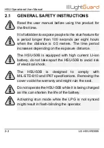 Preview for 14 page of LightGuard HSU-50B Operation User'S Manual