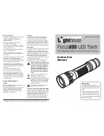 Предварительный просмотр 1 страницы Lighthouse Torches Focus 800 Instruction Manual