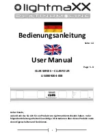 Lightmaxx CLUB SERIES User Manual preview