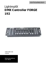 Lightmaxx DMX Controller FORGE 192 User Manual предпросмотр