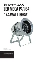 Lightmaxx LED Mega PAR 64 144 Watt RGBW User Manual предпросмотр