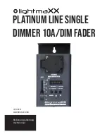 Предварительный просмотр 1 страницы Lightmaxx Platinum Line Single Dimmer 10A/Dim Fader User Manual