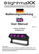 Предварительный просмотр 1 страницы Lightmaxx Platinum UV BAR LED User Manual