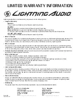 Предварительный просмотр 4 страницы Lightning Audio B4.40.2TK User Manual