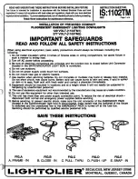 Предварительный просмотр 1 страницы Lightolier 1102TM1 Installation