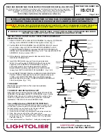 Предварительный просмотр 1 страницы Lightolier 12” DIA. H.I.D. C12 SERIES REFLECTOR TRIM Installation Instructions