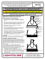 Предварительный просмотр 2 страницы Lightolier 12” DIA. H.I.D. C12 SERIES REFLECTOR TRIM Installation Instructions