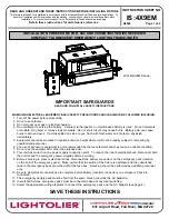 Preview for 1 page of Lightolier 4X9 MATRIX SERIES Instructions For Maintenance Reference