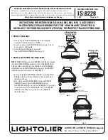 Preview for 1 page of Lightolier 8228 Instructions For Maintenance Reference