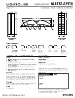 Lightolier ALETTA AP1T8 Specification Sheet предпросмотр