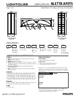 Предварительный просмотр 1 страницы Lightolier ALETTA AP2T5 Specifications