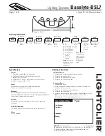 Предварительный просмотр 1 страницы Lightolier Baselyte-BSL7 Datasheet