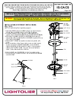 Предварительный просмотр 1 страницы Lightolier CACS series Installation