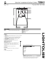 Lightolier Calculite 7026AO Specification preview