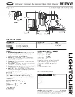 Предварительный просмотр 1 страницы Lightolier Calculite 8011WW Specification