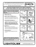 Предварительный просмотр 1 страницы Lightolier CALCULITE 8037TB SERIES Instruction Sheet