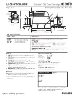 Lightolier Calculite 8038TB Specification предпросмотр