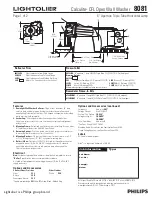 Lightolier Calculite 8081 Specification предпросмотр