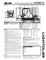 Lightolier Calculite C12E28FL-PL Specification предпросмотр