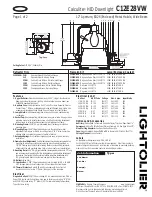 Lightolier Calculite C12E28VW Specification предпросмотр