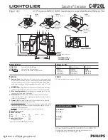 Preview for 1 page of Lightolier Calculite C4P20L Specification