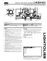 Lightolier Calculite C4P20MHGD Specification предпросмотр