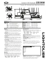 Предварительный просмотр 1 страницы Lightolier Calculite C7E17HW Specification