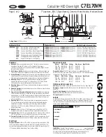 Предварительный просмотр 1 страницы Lightolier Calculite C7E17OVM Specification