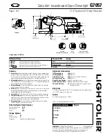 Предварительный просмотр 1 страницы Lightolier Calculite G7057 Specification