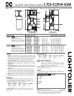 Lightolier Calculite HID Surface Cylinder C7CS-E17VM-OVM Specifications предпросмотр