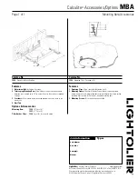 Предварительный просмотр 1 страницы Lightolier Calculite MBA Specification