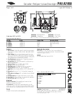 Lightolier Calculite ProSpec PA1A7050 Specification предпросмотр