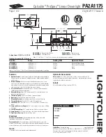 Lightolier Calculite ProSpec PA2A1175 Specification preview